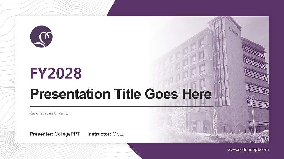 Kyoto Tachibana University Academic Presentation/Research Findings Report PPT Template16:9 ratio PPT effect preview image