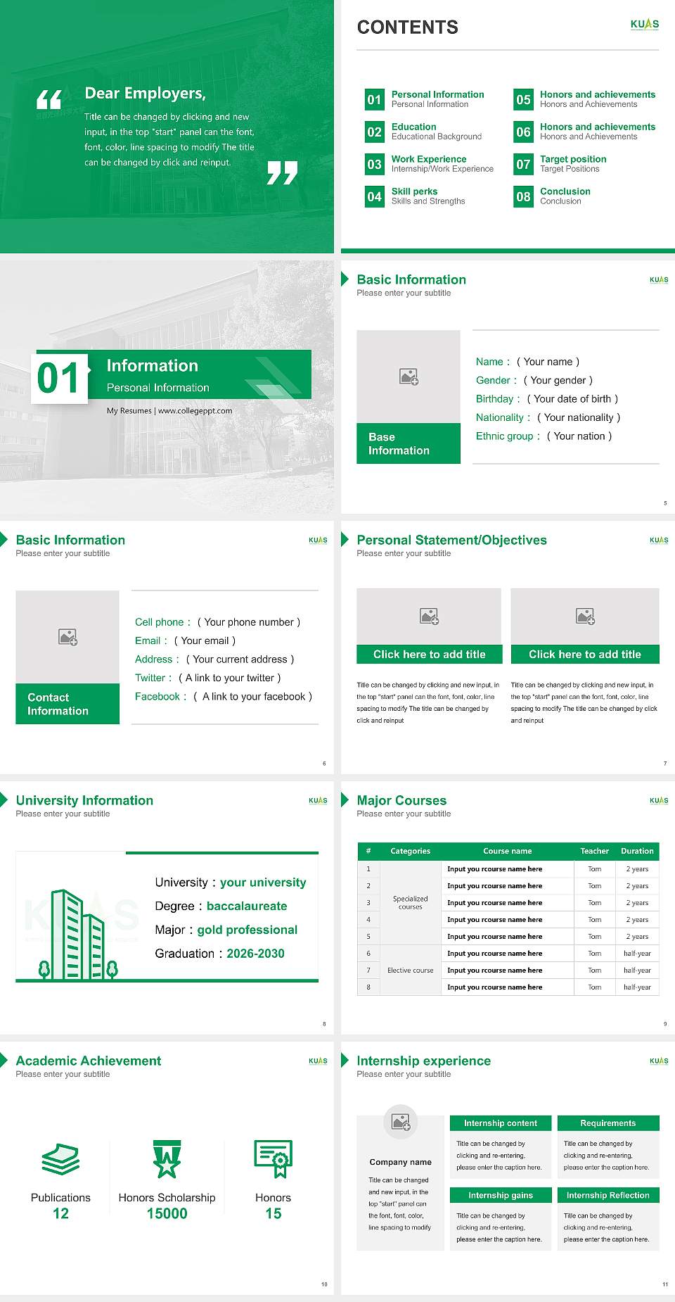 Kyoto University of Advanced Science Resume PPT Template4:3 ratio PPT effect preview image2