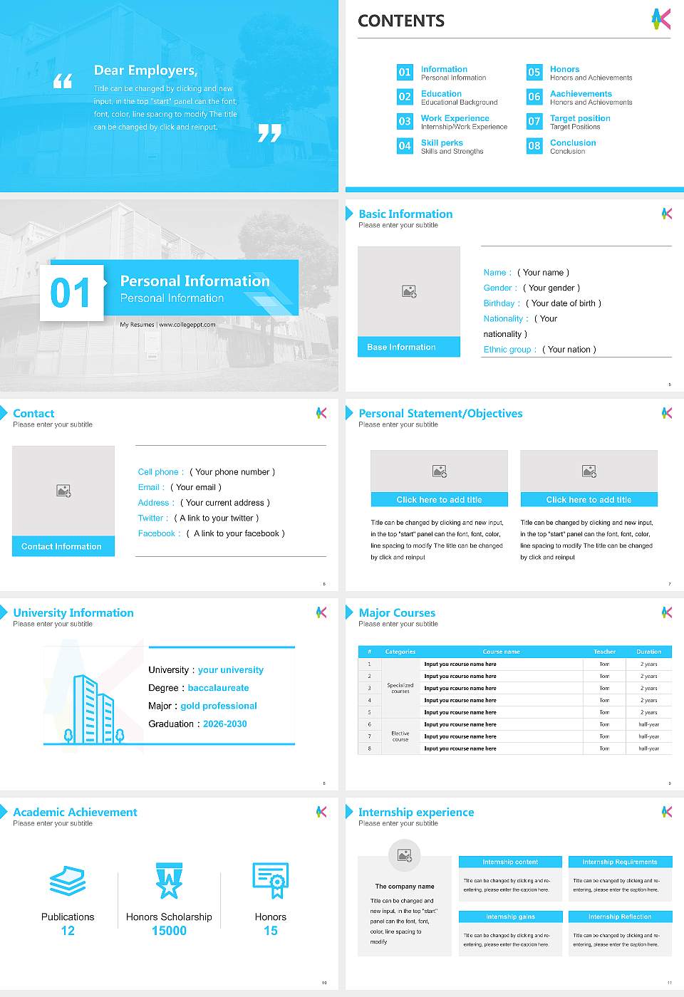 Kyushu Institute of Technology Resume PPT Template16:9 ratio PPT effect preview image2
