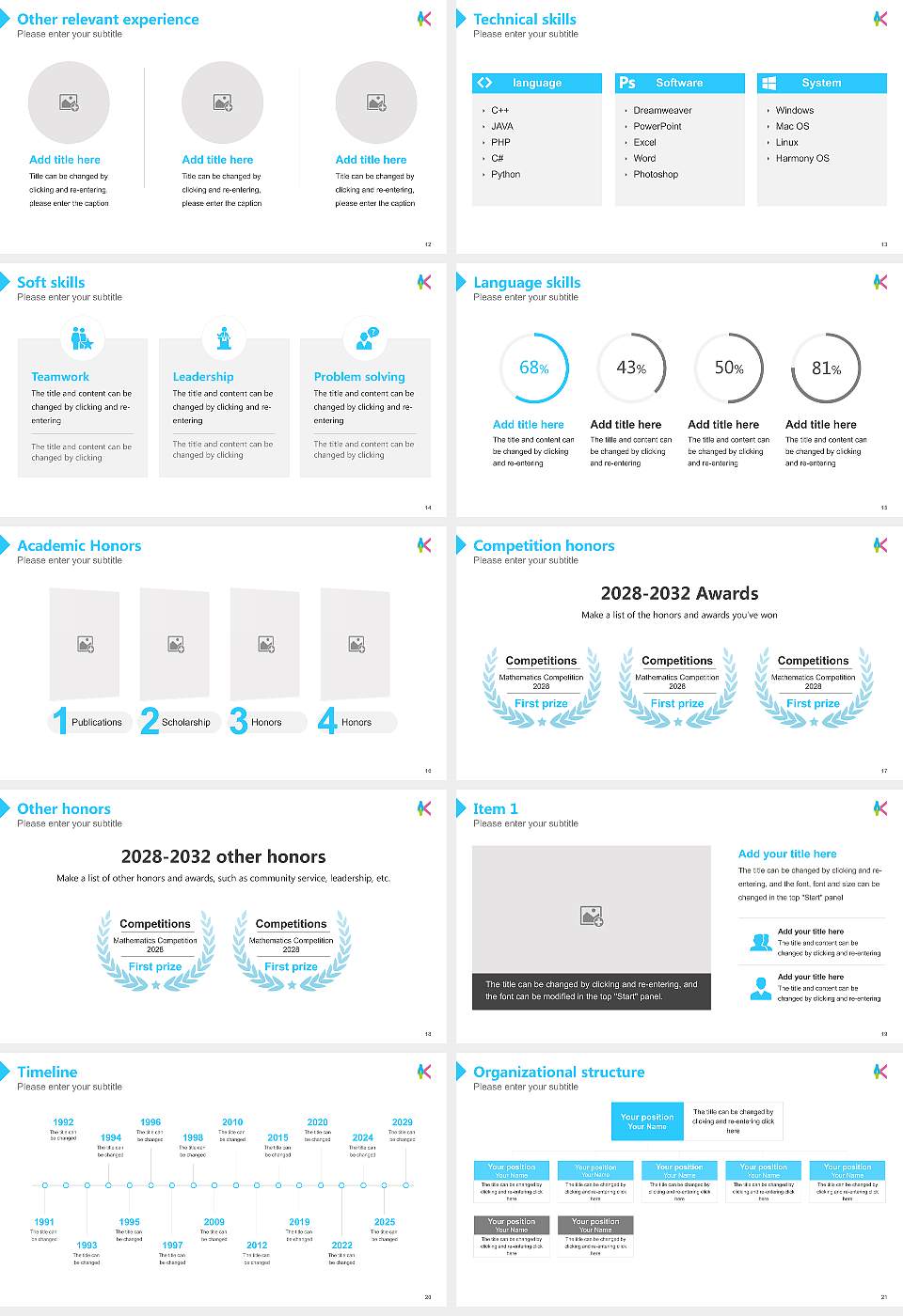 Kyushu Institute of Technology Resume PPT Template16:9 ratio PPT effect preview image3