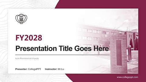 Kyoto  Pharmaceutical  University Academic Presentation/Research Findings Report PPT Template