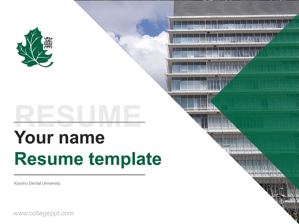 Kyushu Dental University Resume PPT Template4:3 ratio PPT effect preview image5