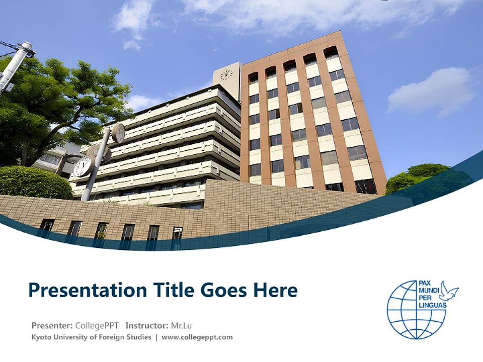 Kyoto University of Foreign Studies Course/Courseware Creation PPT Template4:3 ratio PPT effect preview image5