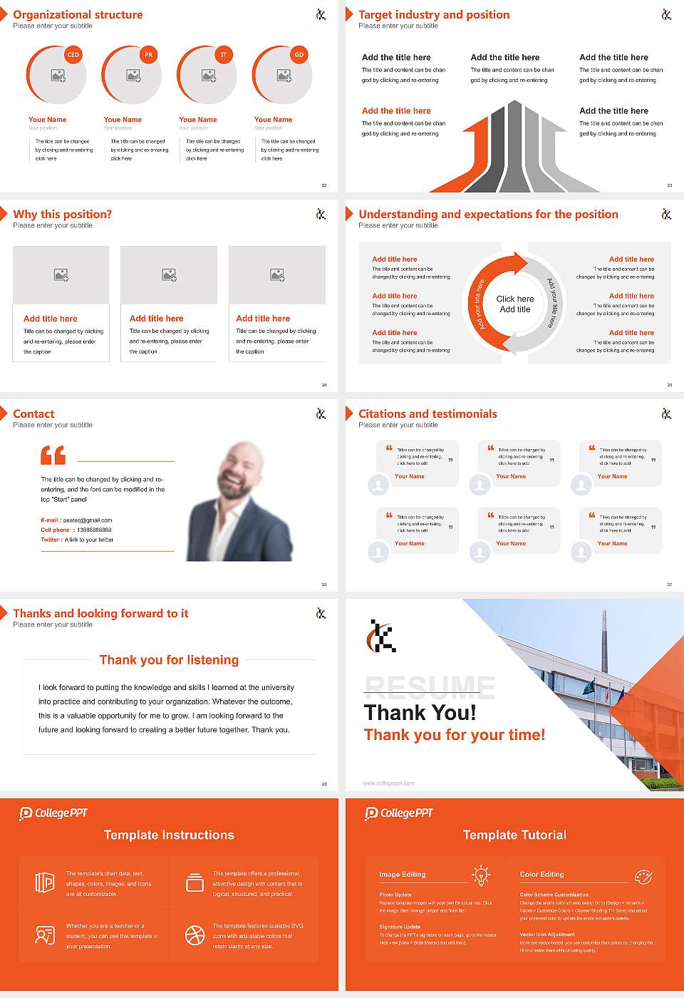 Kurashiki University of Science and the Arts Resume PPT Template16:9 ratio PPT effect preview image4