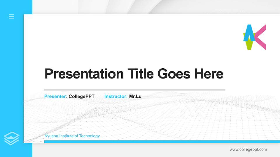 Kyushu Institute of Technology Thesis Proposal/Graduation Defense PPT Template16:9 ratio PPT effect preview image