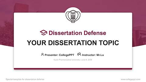 Kyoto  Pharmaceutical  University Graduation Thesis Defense PPT Template