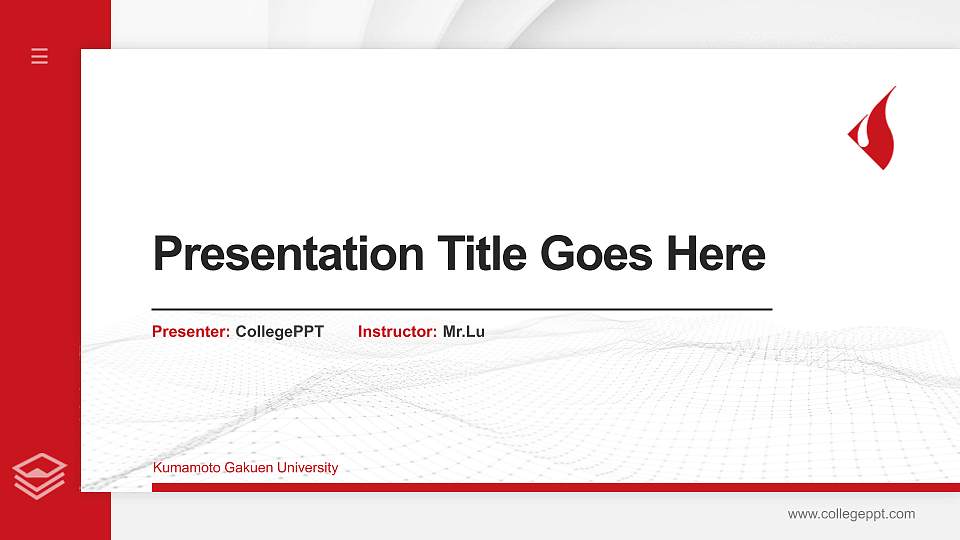 Kumamoto Gakuen University Thesis Proposal/Graduation Defense PPT Template16:9 ratio PPT effect preview image