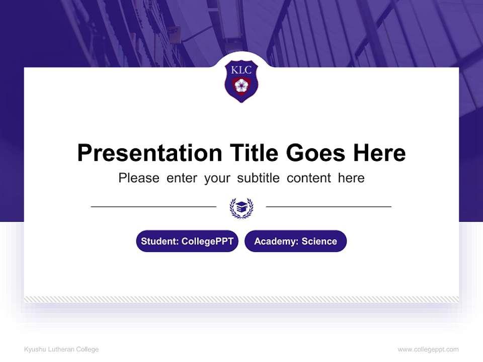 Kyushu Lutheran College National Scholarship Defense PPT Template4:3 ratio PPT effect preview image4