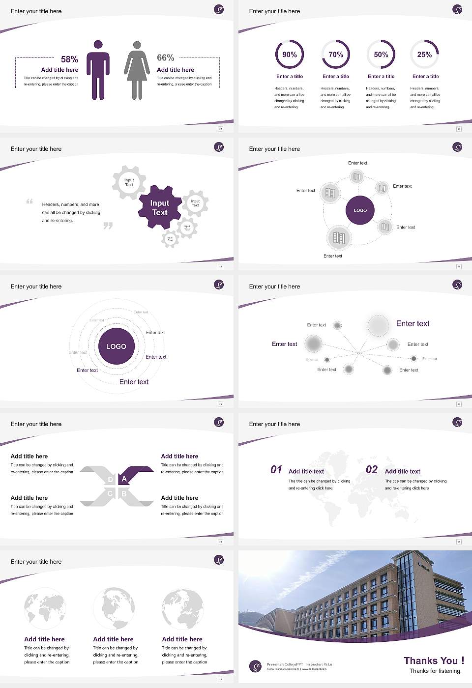 Kyoto Tachibana University Course/Courseware Creation PPT Template16:9 ratio PPT effect preview image4