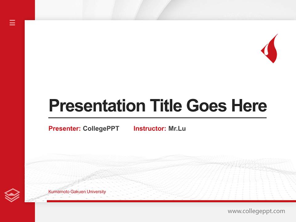 Kumamoto Gakuen University Thesis Proposal/Graduation Defense PPT Template4:3 ratio PPT effect preview image5