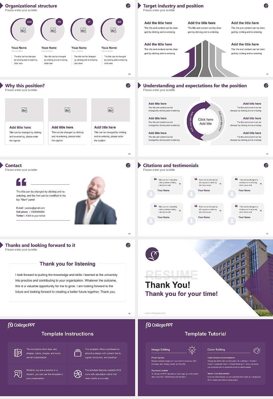 Kyoto Tachibana University Resume PPT Template16:9 ratio PPT effect preview image4