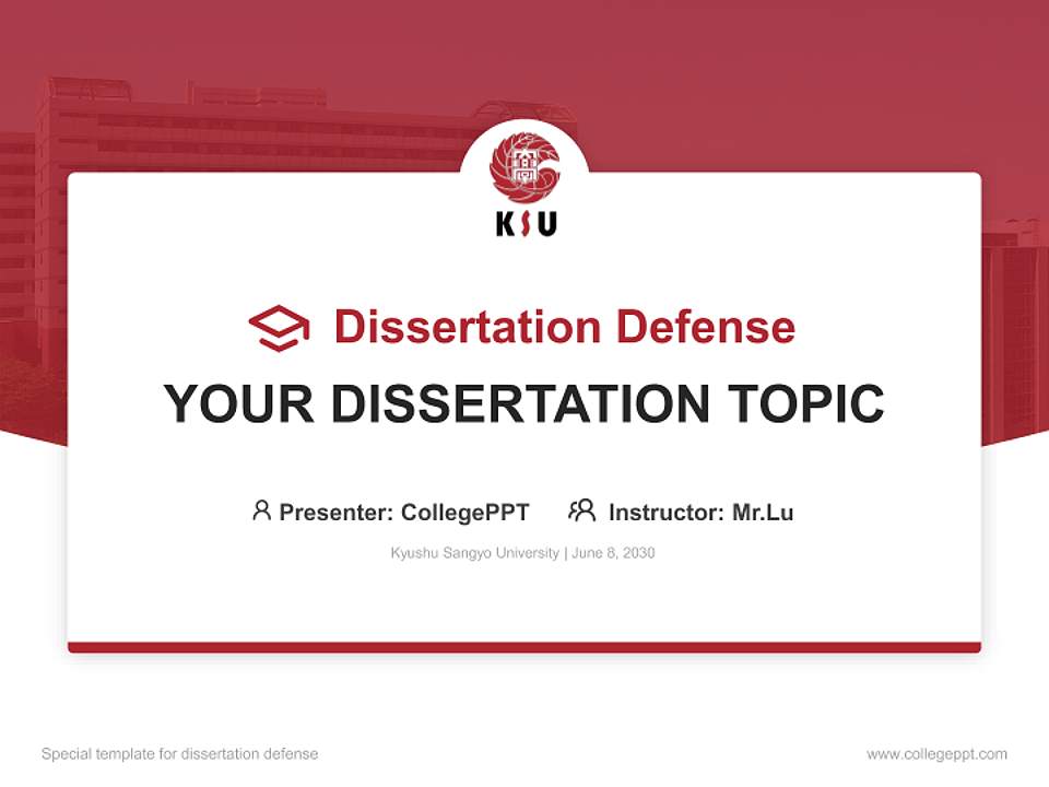 Kyushu Sangyo University Graduation Thesis Defense PPT Template4:3 ratio PPT effect preview image7