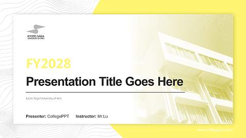 Kyoto Saga University of Arts Academic Presentation/Research Findings Report PPT Template