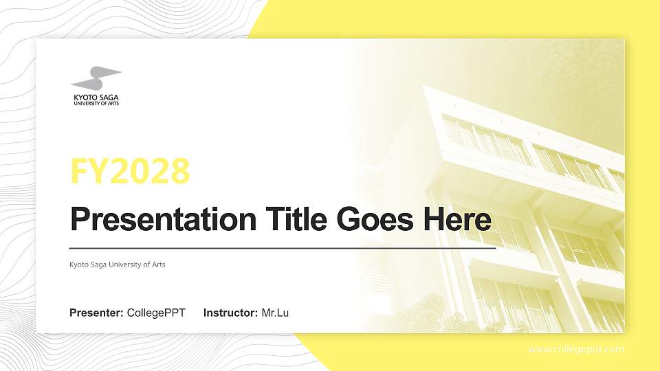 Kyoto Saga University of Arts Academic Presentation/Research Findings Report PPT Template16:9 ratio PPT effect preview image