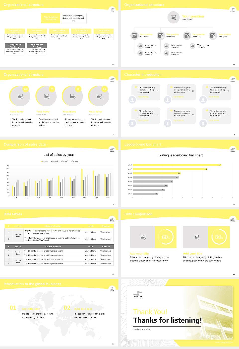 Kyoto Saga University of Arts Academic Presentation/Research Findings Report PPT Template16:9 ratio PPT effect preview image4