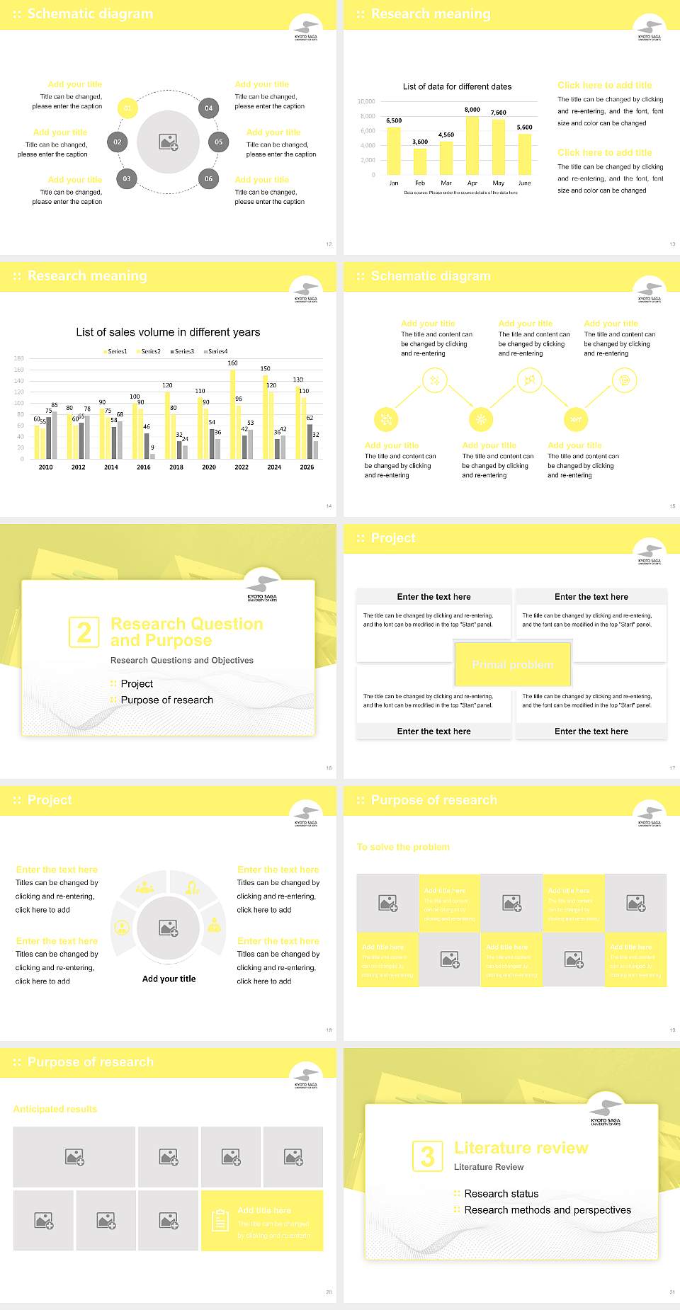 Kyoto Saga University of Arts Graduation Thesis Defense PPT Template4:3 ratio PPT effect preview image3