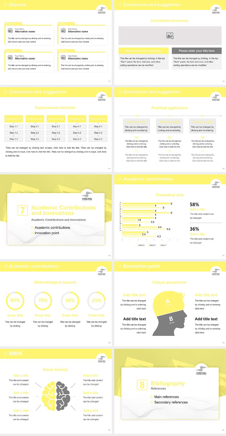 Kyoto Saga University of Arts Graduation Thesis Defense PPT Template4:3 ratio PPT effect preview image6