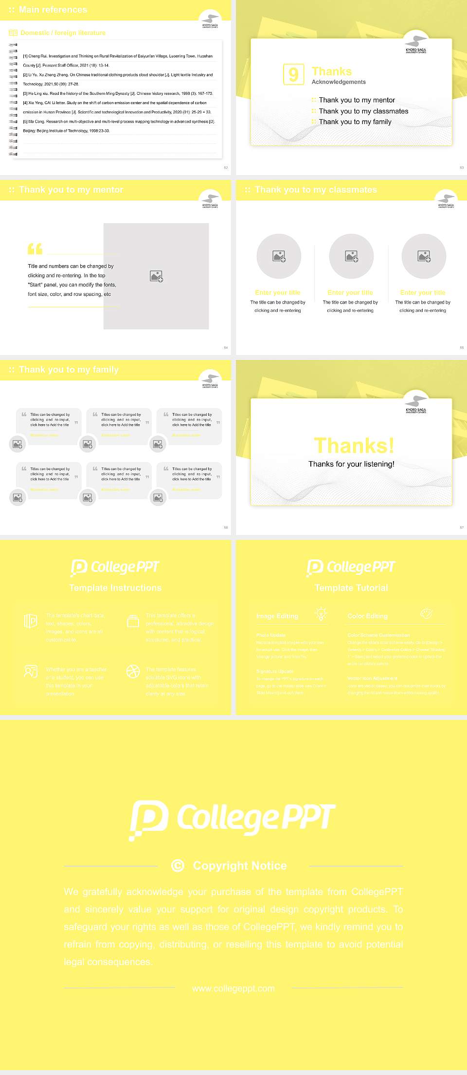 Kyoto Saga University of Arts Graduation Thesis Defense PPT Template4:3 ratio PPT effect preview image7