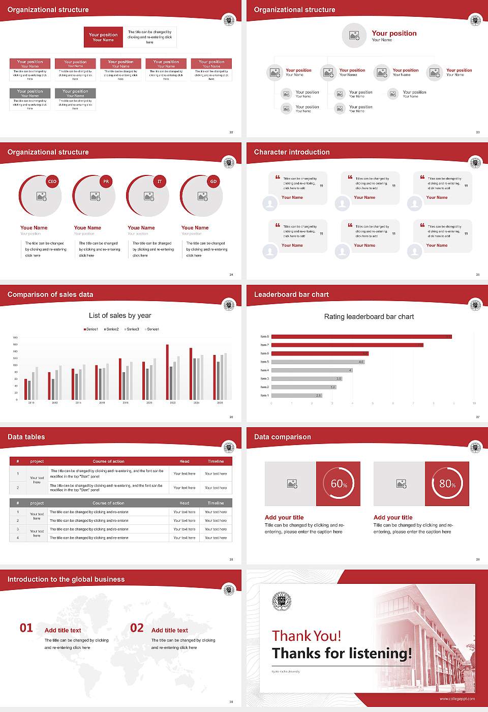 Kyoto Kacho University Academic Presentation/Research Findings Report PPT Template16:9 ratio PPT effect preview image4