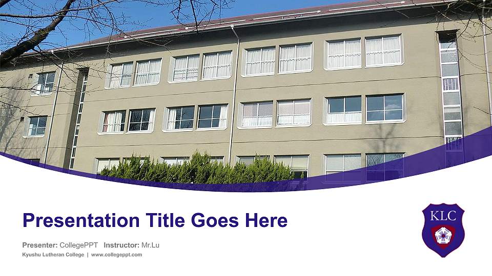 Kyushu Lutheran College Course/Courseware Creation PPT Template16:9 ratio PPT effect preview image