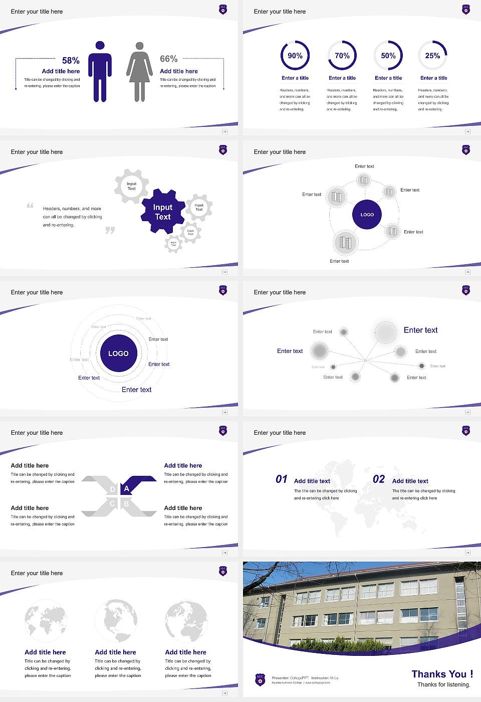 Kyushu Lutheran College Course/Courseware Creation PPT Template16:9 ratio PPT effect preview image4