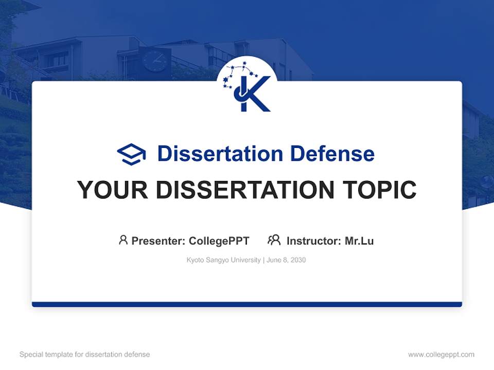 Kyoto Sangyo University Graduation Thesis Defense PPT Template4:3 ratio PPT effect preview image7