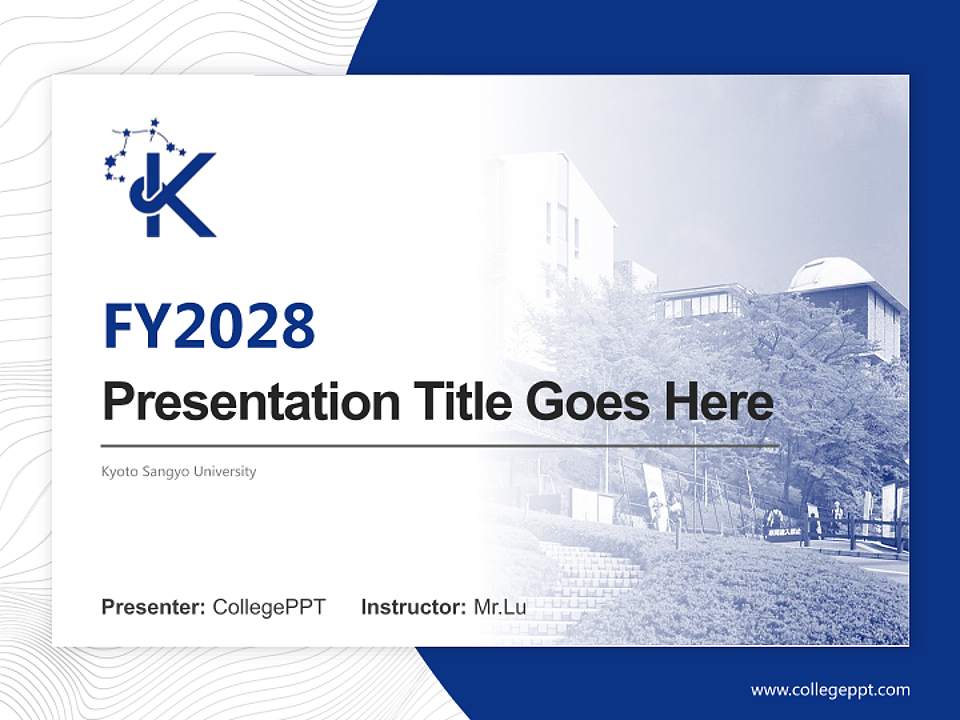 Kyoto Sangyo University Academic Presentation/Research Findings Report PPT Template4:3 ratio PPT effect preview image5
