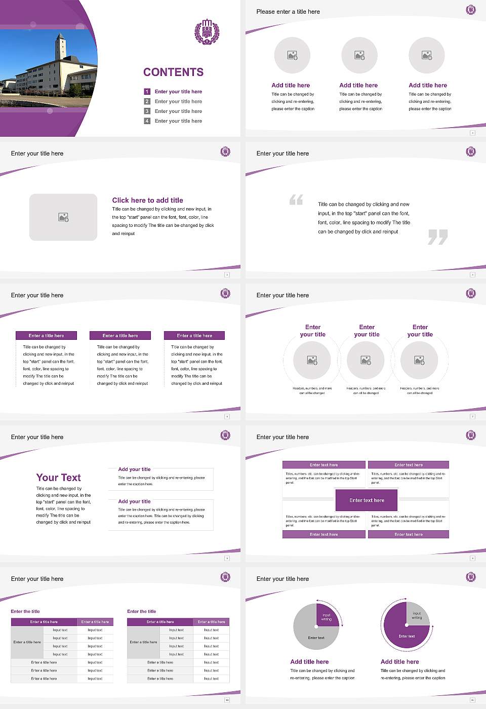 Kurashiki Sakuyo University Course/Courseware Creation PPT Template16:9 ratio PPT effect preview image2