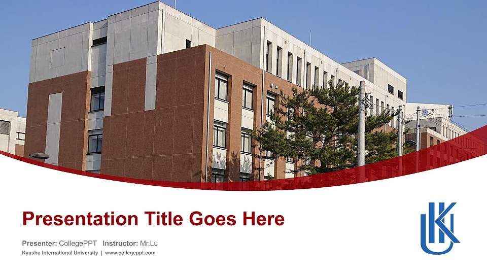 Kyushu International University Course/Courseware Creation PPT Template16:9 ratio PPT effect preview image