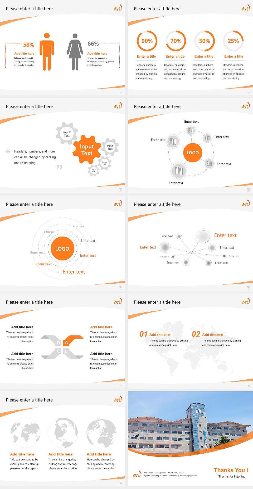 Kyushu University of Health and Welfare Course/Courseware Creation PPT Template4:3 ratio PPT effect preview image4