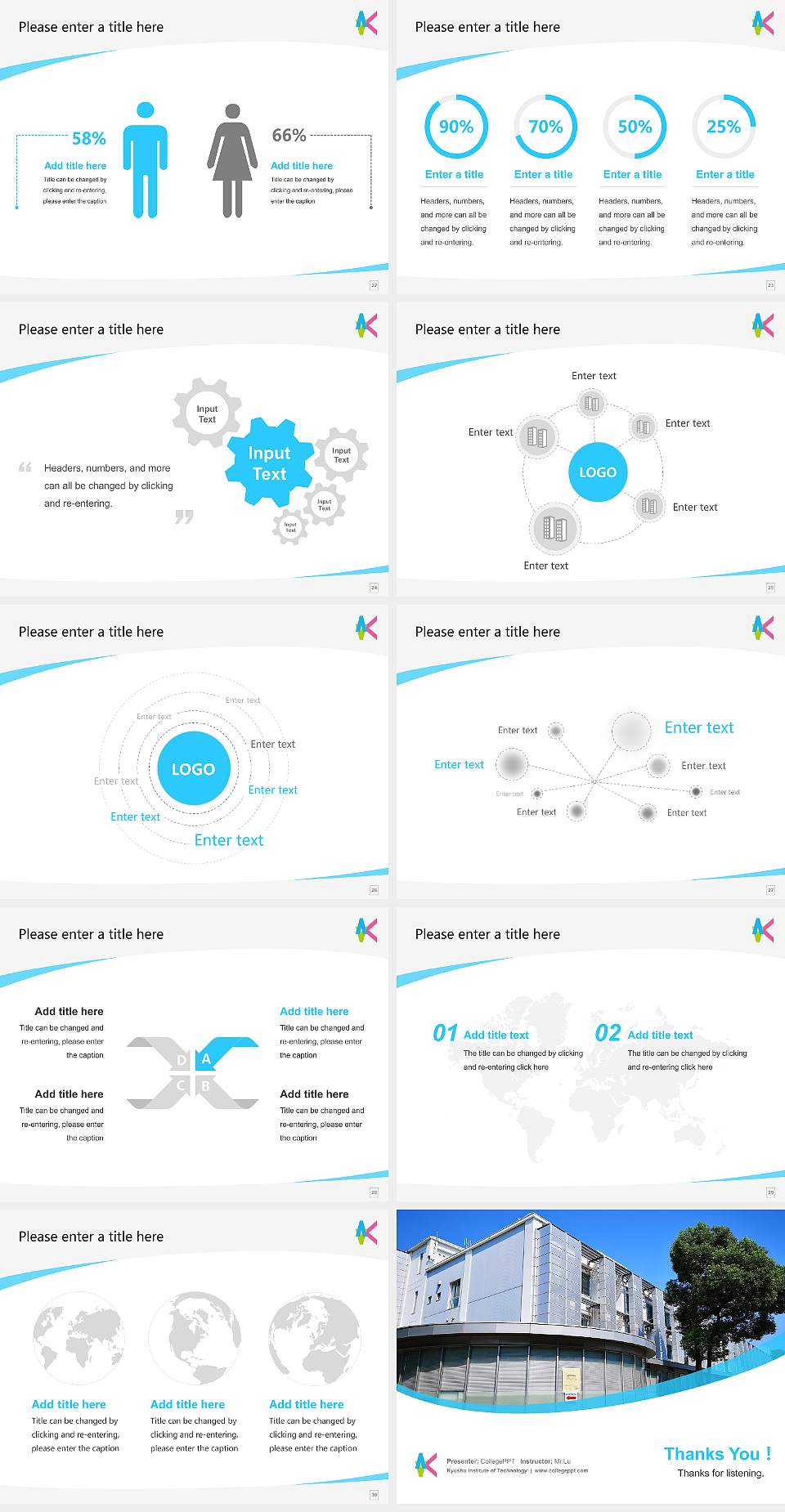 Kyushu Institute of Technology Course/Courseware Creation PPT Template4:3 ratio PPT effect preview image4