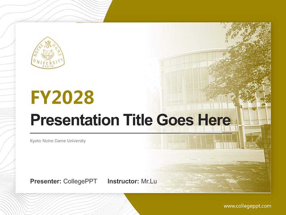 Kyoto Notre Dame University Academic Presentation/Research Findings Report PPT Template4:3 ratio PPT effect preview image5