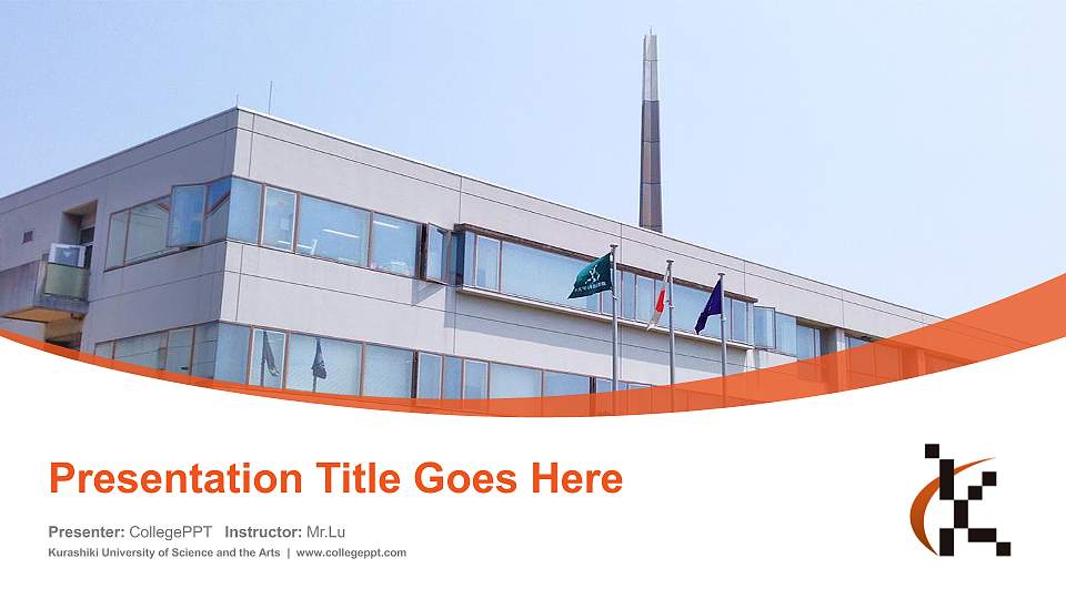 Kurashiki University of Science and the Arts Course/Courseware Creation PPT Template16:9 ratio PPT effect preview image