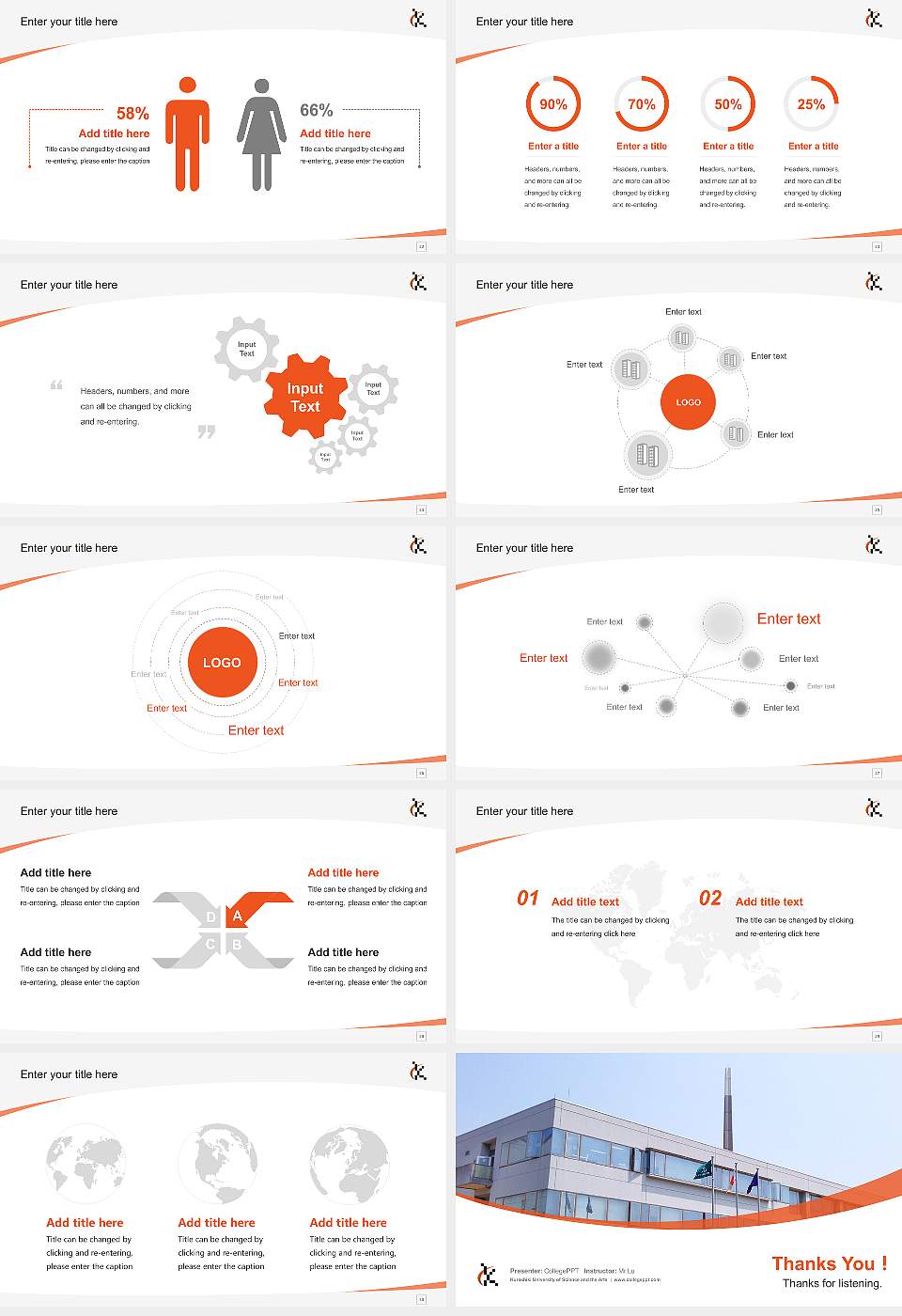 Kurashiki University of Science and the Arts Course/Courseware Creation PPT Template16:9 ratio PPT effect preview image4