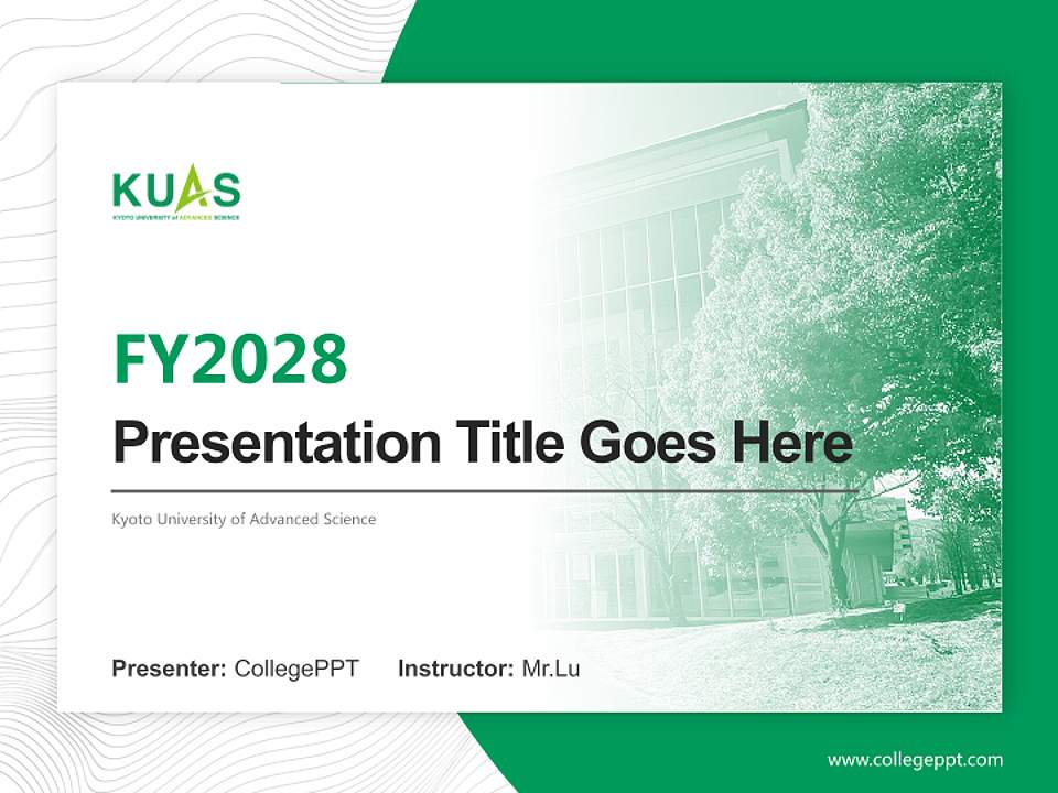 Kyoto University of Advanced Science Academic Presentation/Research Findings Report PPT Template4:3 ratio PPT effect preview image5