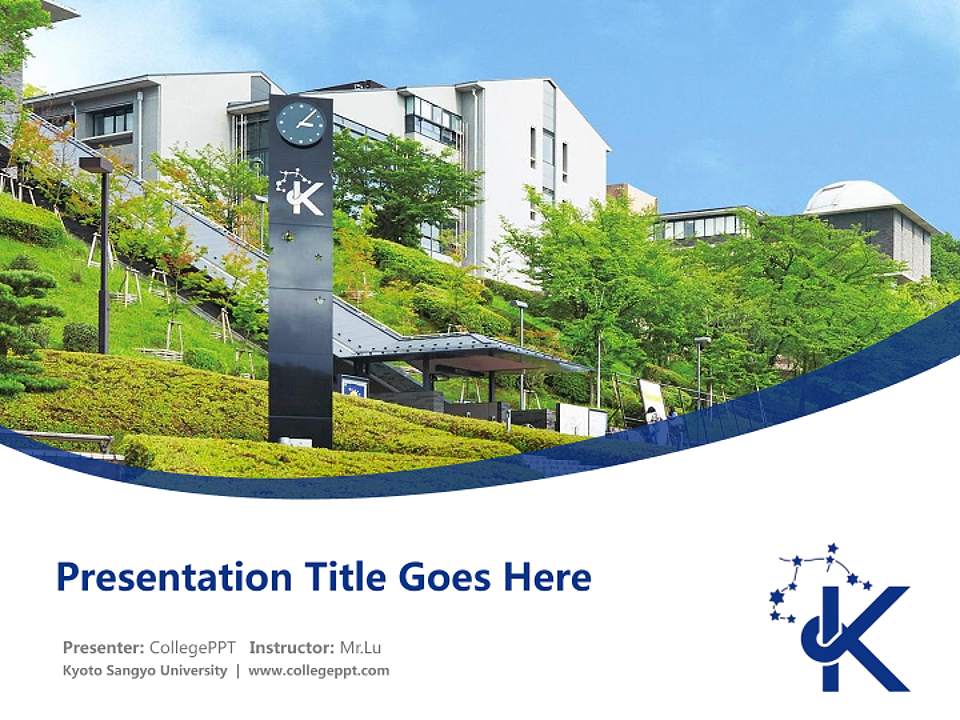 Kyoto Sangyo University Course/Courseware Creation PPT Template4:3 ratio PPT effect preview image5