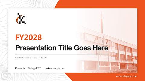 Kurashiki University of Science and the Arts Academic Presentation/Research Findings Report PPT Template