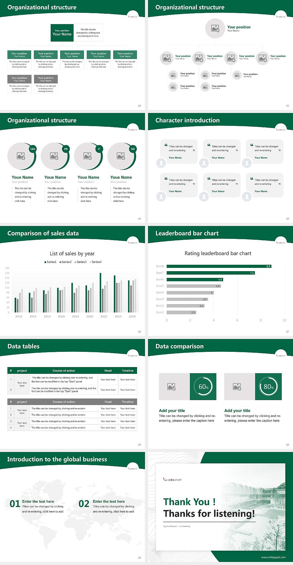 Kyoto Women’s University Academic Presentation/Research Findings Report PPT Template4:3 ratio PPT effect preview image4