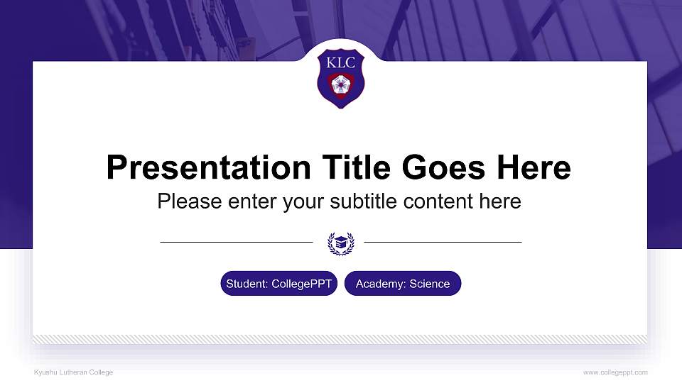 Kyushu Lutheran College National Scholarship Defense PPT Template16:9 ratio PPT effect preview image