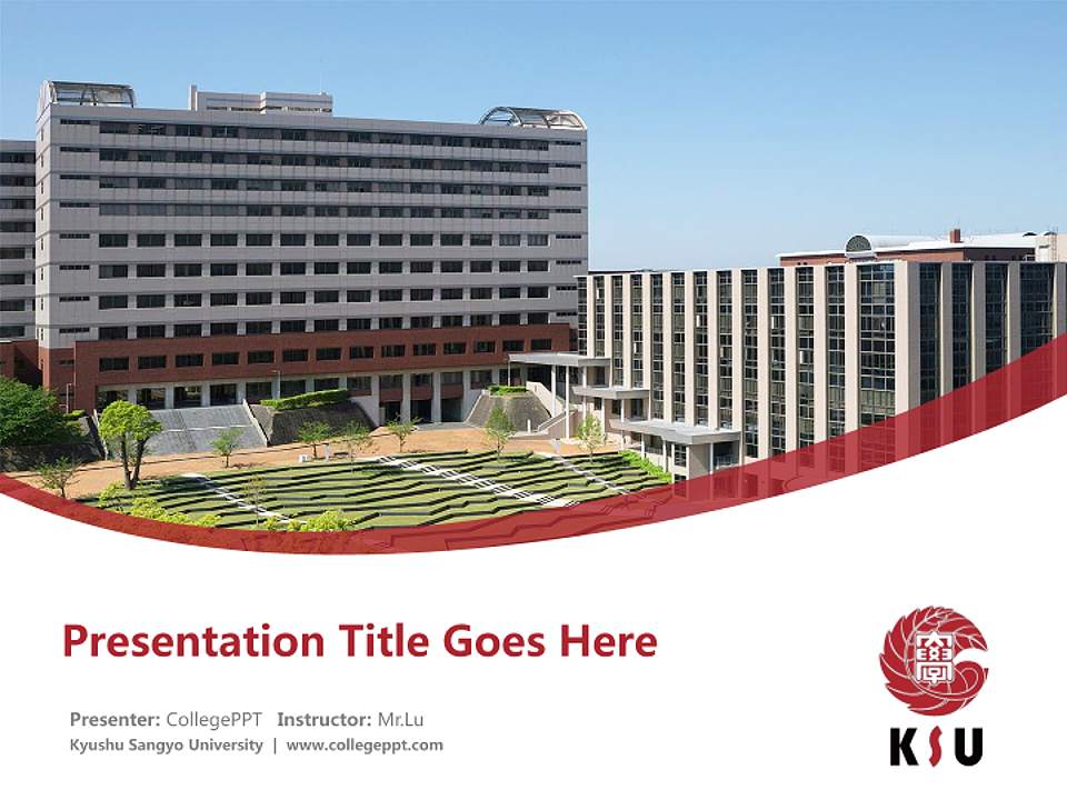 Kyushu Sangyo University Course/Courseware Creation PPT Template4:3 ratio PPT effect preview image5