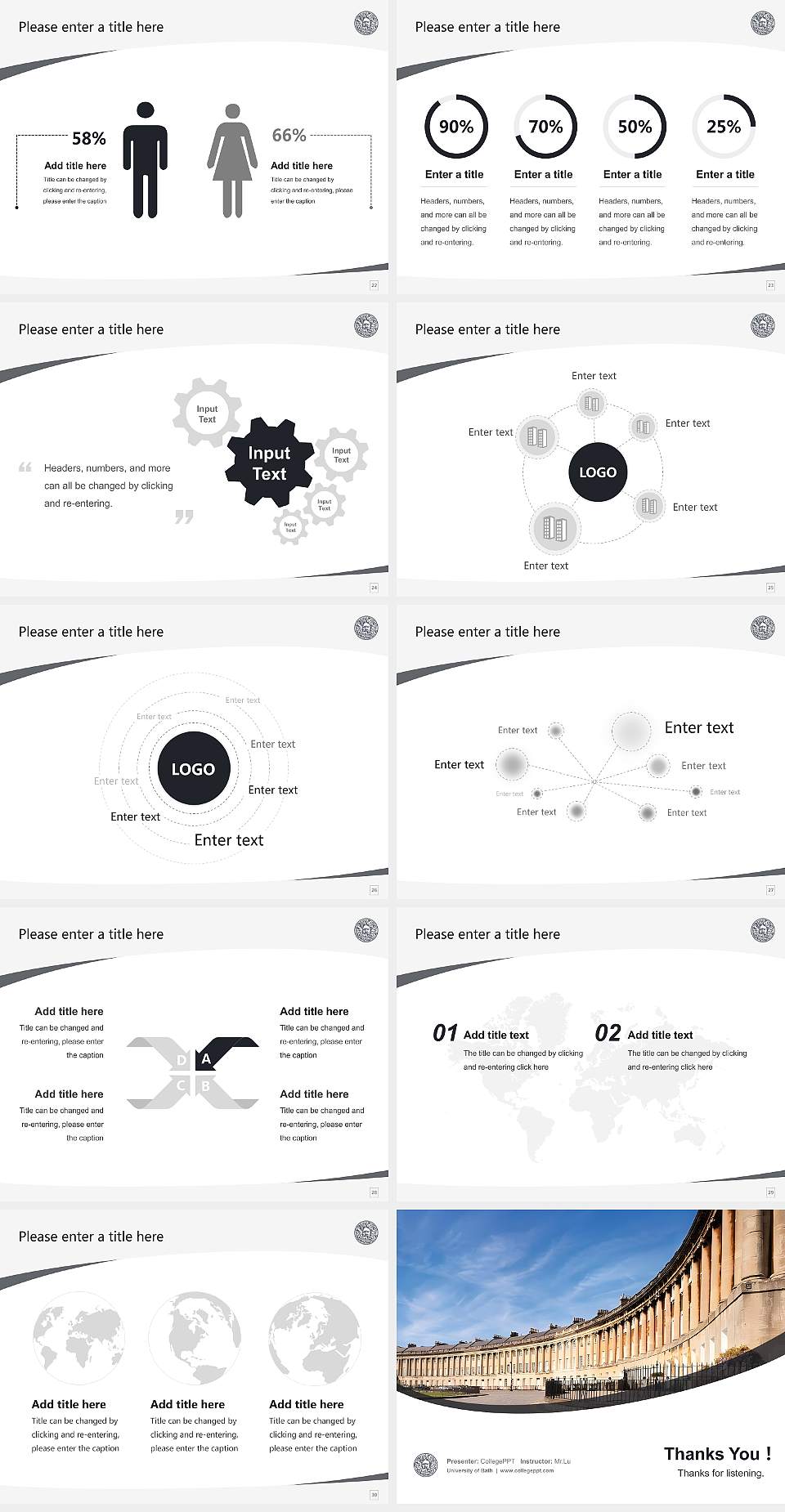 University of Bath Course/Courseware Creation PPT Template4:3 ratio PPT effect preview image4