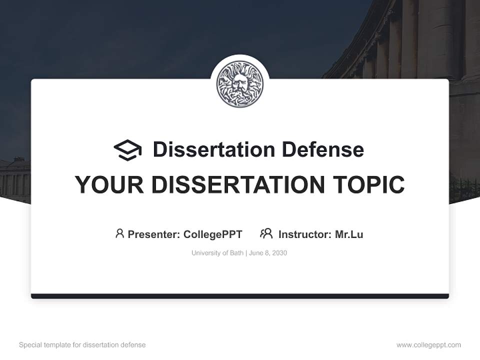University of Bath Graduation Thesis Defense PPT Template4:3 ratio PPT effect preview image7
