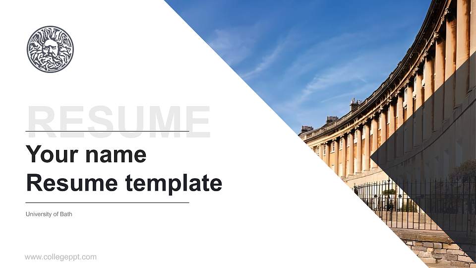 University of Bath Resume PPT Template16:9 ratio PPT effect preview image