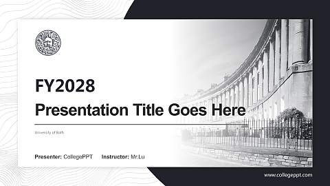 University of Bath Academic Presentation/Research Findings Report PPT Template