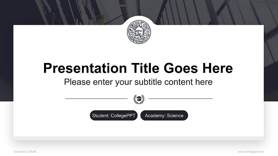 University of Bath National Scholarship Defense PPT Template16:9 ratio PPT effect preview image