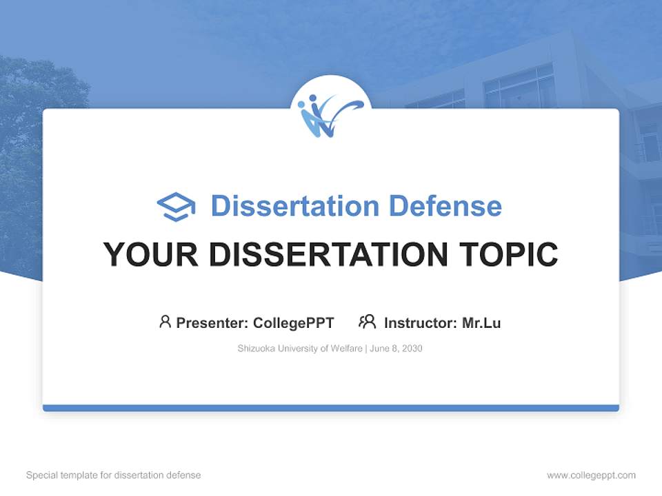 Shizuoka University of Welfare Graduation Thesis Defense PPT Template4:3 ratio PPT effect preview image7