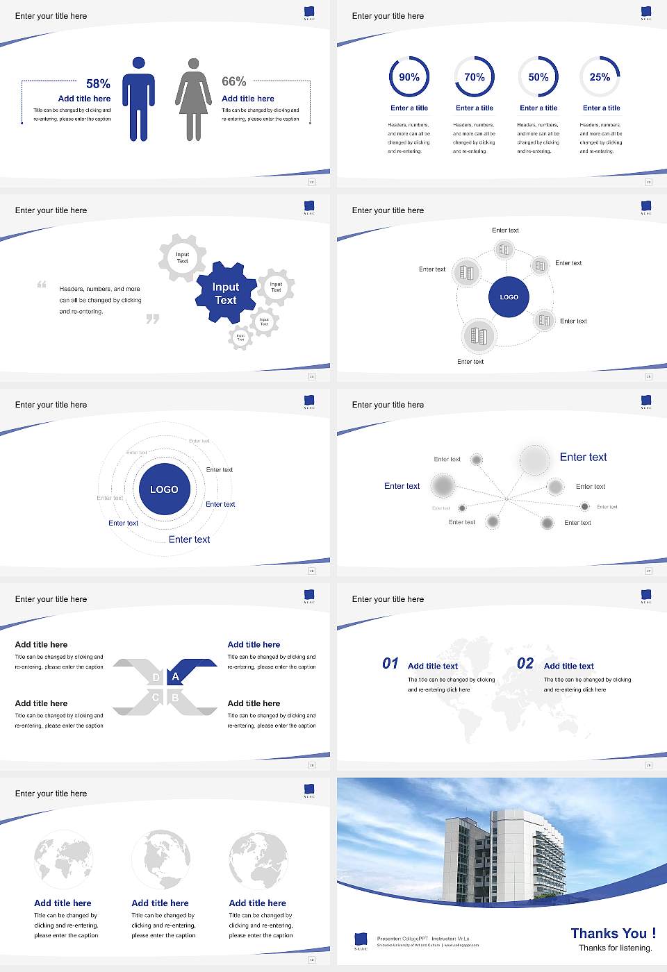 Shizuoka University of Art and Culture Course/Courseware Creation PPT Template16:9 ratio PPT effect preview image4