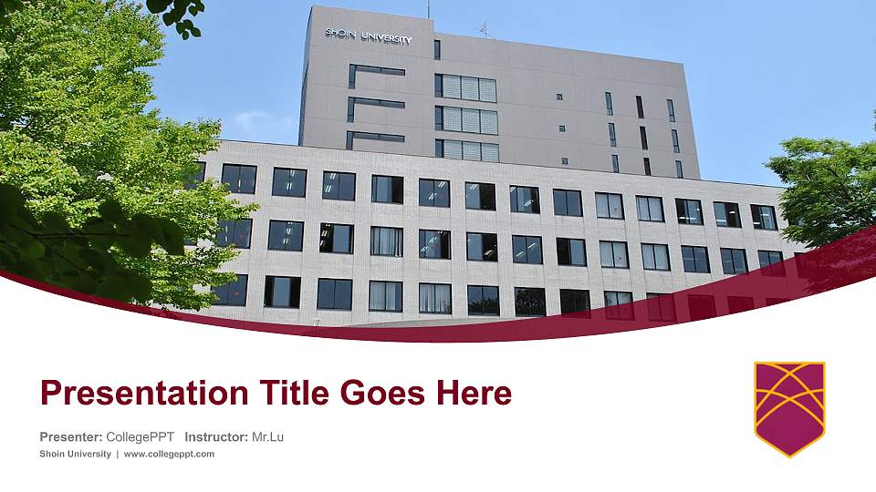 Shoin University Course/Courseware Creation PPT Template16:9 ratio PPT effect preview image