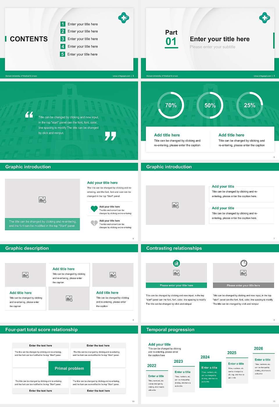 Shonan University of Medical Sciences Thesis Proposal/Graduation Defense PPT Template16:9 ratio PPT effect preview image2