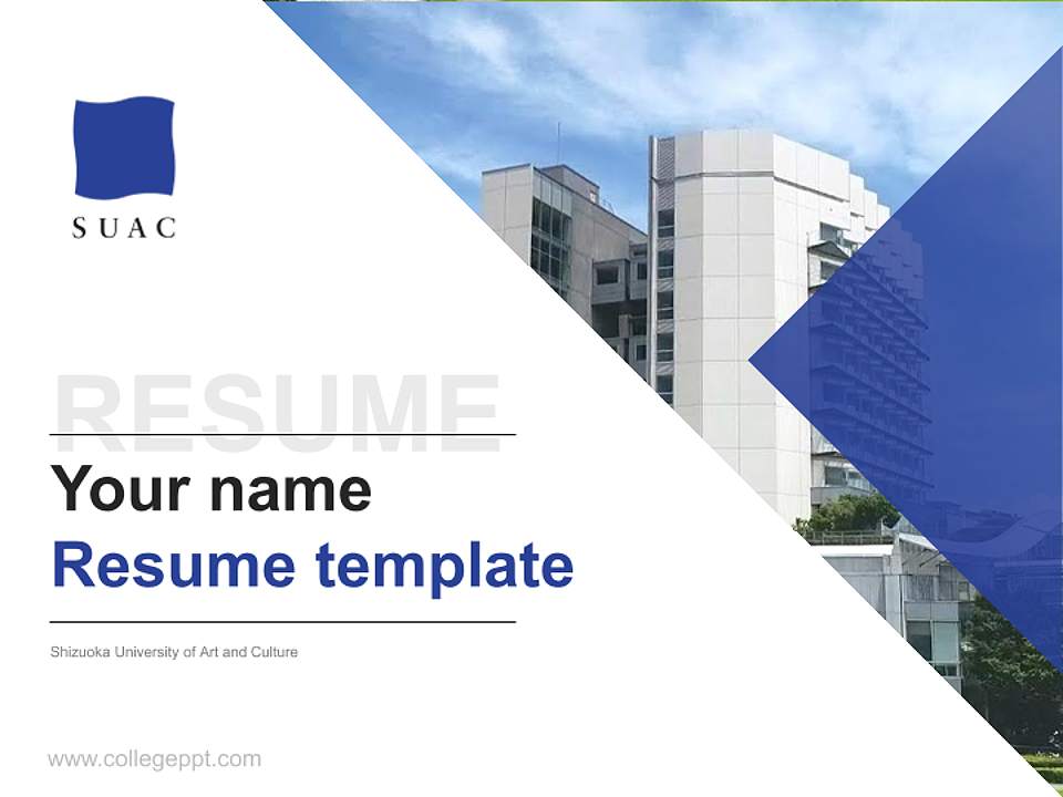 Shizuoka University of Art and Culture Resume PPT Template4:3 ratio PPT effect preview image5